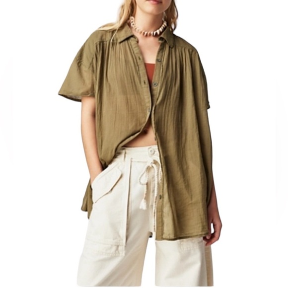 Free People We The Free Float Away Relaxed Shirt - Picture 1 of 14
